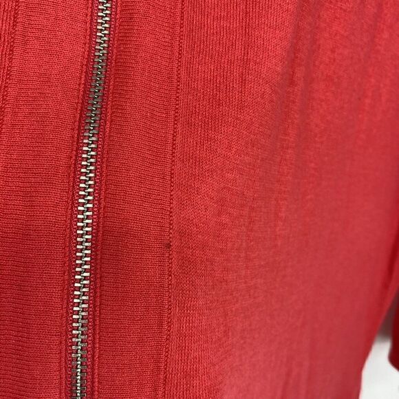 Cabi Shirt Size Small Womens Red Beachcomber Hoodie 5137 Full Zip Knit Pocket - Picture 5 of 8